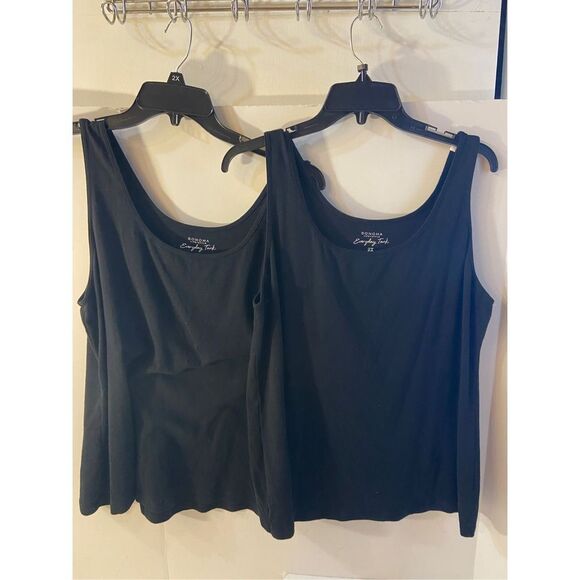 Sonoma Tops - Sonoma life style 2x woman black tank x2 lot rn#73277